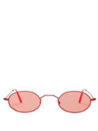 Matchesfashion.com Andy Wolf - Armstrong Oval Sunglasses - Womens - Red