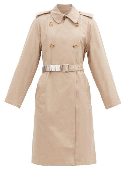 Christopher Kane - Metal-belt Cotton-gabardine Trench Coat - Womens - Beige