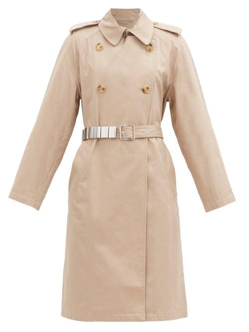 Christopher Kane - Metal-belt Cotton-gabardine Trench Coat - Womens - Beige