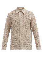 Matchesfashion.com Sfr - Ripley Matelass-textured Wool Shirt - Mens - Beige