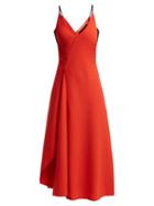 Matchesfashion.com Roland Mouret - Hooper Panelled Wool Crepe Midi Dress - Womens - Red