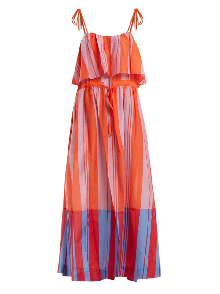 Diane Von Furstenberg Striped Cotton And Silk-blend Maxi Dress