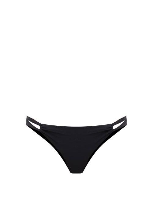Matchesfashion.com Sara Cristina - Narcissus Gathered-side Jersey Bikini Briefs - Womens - Black