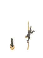 Matchesfashion.com Bibi Van Der Velden - Monkey And Banana Diamond & 18kt Gold Earrings - Womens - Gold
