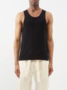 Commas - Crew-neck Wool Tank Top - Mens - Black