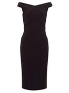 Matchesfashion.com Roland Mouret - Amarula Off-the-shoulder Wool-crepe Dress - Womens - Black