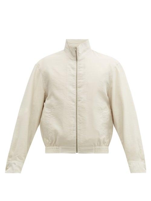 Matchesfashion.com Lemaire - High-neck Wool-blend Twill Jacket - Mens - Cream