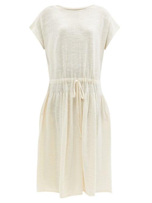 Ladies Rtw Lauren Manoogian - Tier Drawstring-waist Cotton-knit Dress - Womens - Ivory