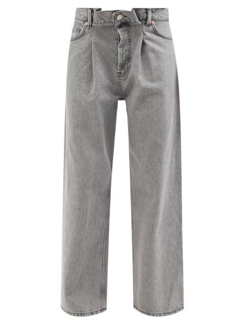 Ladies Rtw Raey - Fold Organic-cotton Dad Baggy Boyfriend Jeans - Womens - Light Grey