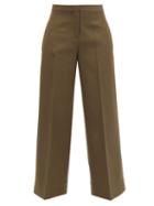 Matchesfashion.com Jil Sander - Pleated Wool Wide-leg Trousers - Womens - Green