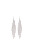 Matchesfashion.com Saint Laurent - Smoking Crystal Embellished Mesh Earrings - Womens - Crystal