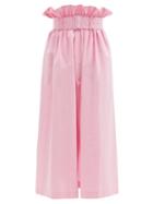 Matchesfashion.com Msgm - Belted Cotton-poplin Skirt - Womens - Pink