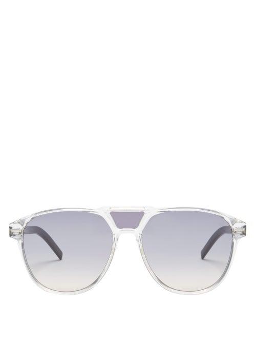 Matchesfashion.com Dior Homme Sunglasses - Blacktie Aviator Sunglasses - Mens - Clear