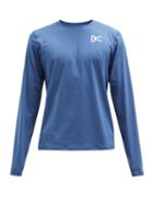 Matchesfashion.com District Vision - Air-wear Logo-print Mesh Long-sleeved T-shirt - Mens - Blue