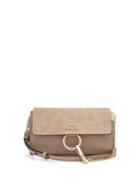Chloé Faye Mini Leather And Suede Cross-body Wallet Bag