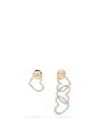 Matchesfashion.com Yvonne Leon - Diamond & 18kt Gold Mismatched Heart Earrings - Womens - Crystal