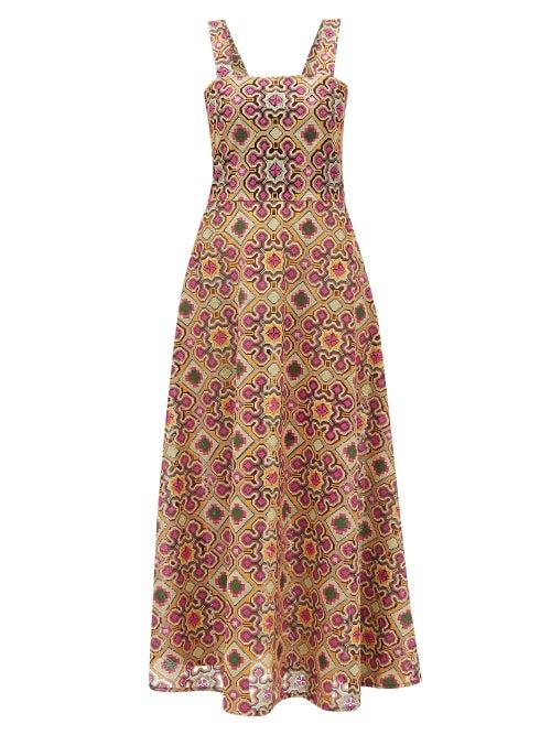 Matchesfashion.com Gioia Bini - Lucinda Macram Lace Maxi Dress - Womens - Multi