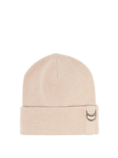 Ladies Accessories Brunello Cucinelli - Monili-buckle Cashmere Beanie - Womens - Beige