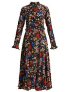 Erdem Cordelia Lismore Garden-print Silk Dress