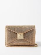 Valentino Garavani - One Stud Crystal-embellished Suede Shoulder Bag - Womens - Light Pink