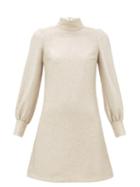 Matchesfashion.com Bella Freud - Valley Of The Dolls Balloon Sleeve Mini Dress - Womens - Light Gold