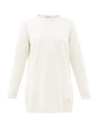Matchesfashion.com Valentino - V-logo Plaque Cashmere Sweater - Womens - Ivory