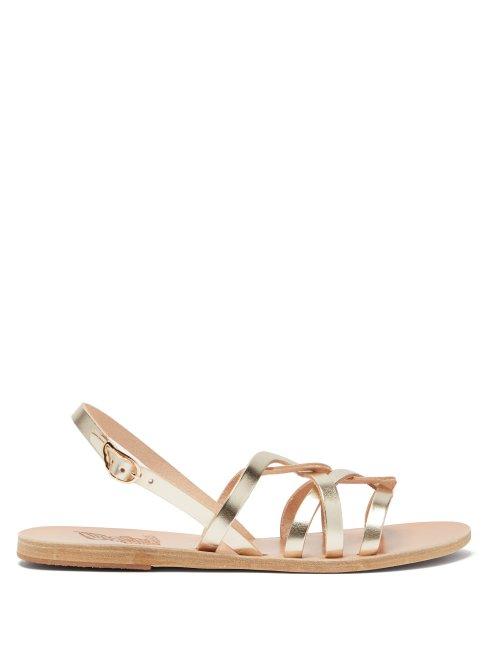 Matchesfashion.com Ancient Greek Sandals - Schinousa Entwining Leather Slingback Sandals - Womens - Gold