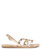 Matchesfashion.com Ancient Greek Sandals - Schinousa Entwining Leather Slingback Sandals - Womens - Gold