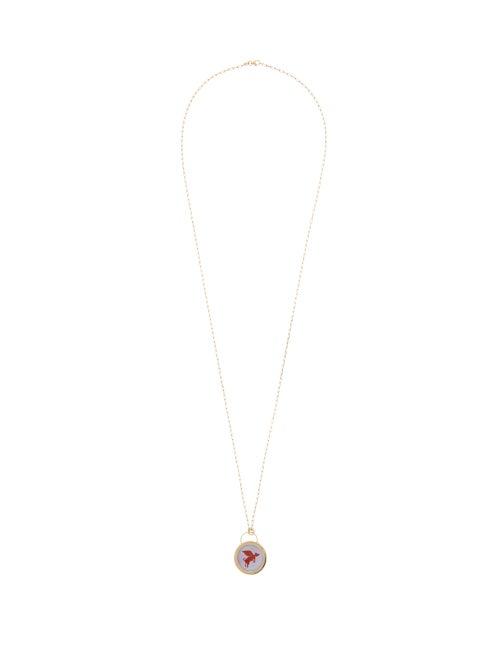 Matchesfashion.com Retrouvai - Flying Pig Carnelian, Agate & 14kt Gold Necklace - Womens - Red Gold