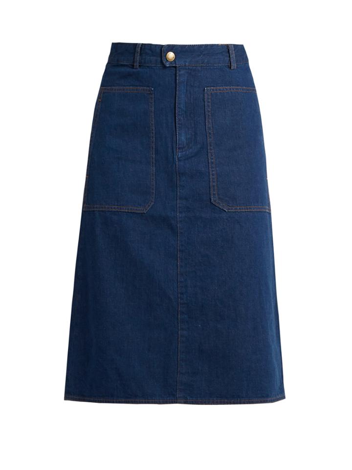 A.p.c. Nevada Cotton-denim Skirt