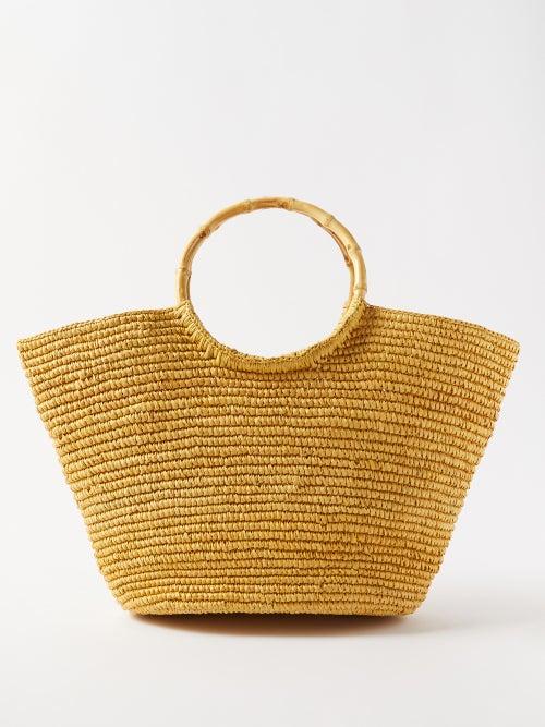 Sensi Studio - Medium Bamboo-handle Straw Basket Bag - Womens - Beige