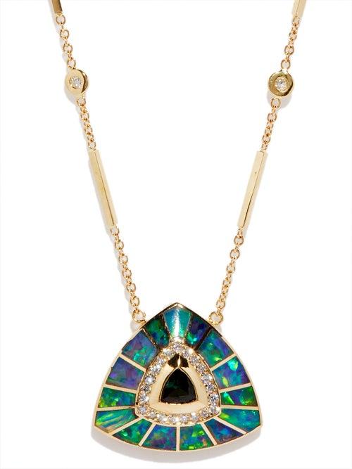 Jacquie Aiche - Diamond, Opal, Tourmaline & 14kt Gold Necklace - Womens - Green Multi