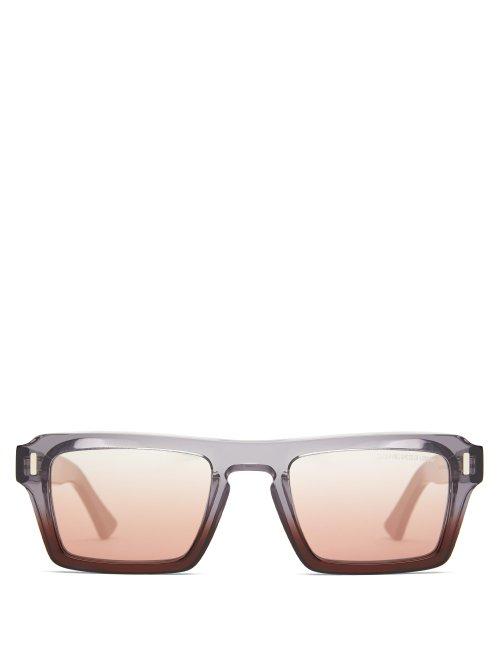 Matchesfashion.com Cutler And Gross - Oversized Square Acetate Sunglasses - Mens - Clear Multi
