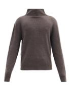 Matchesfashion.com The Row - Daniel Stand-neck Ribbed-cashmere Sweater - Mens - Dark Brown