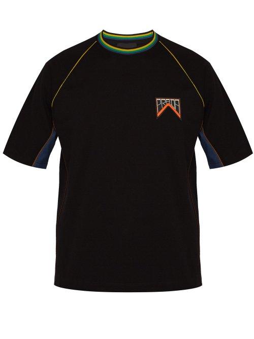 Matchesfashion.com Prada - Logo Patch Cotton Piqu T Shirt - Mens - Black Multi
