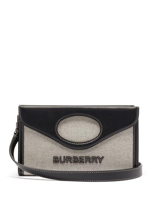 Matchesfashion.com Burberry - Logo-appliqu Cotton-canvas Cross-body Bag - Mens - Black Grey
