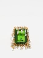 Yvonne Leon - Cha Cha Diamond, Glass & 18kt Gold Ring - Womens - Green Multi