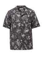 Matchesfashion.com Valentino - Zodiac-print Cotton-poplin Shirt - Mens - Black