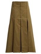 Marni Pleated Cotton-sateen Skirt