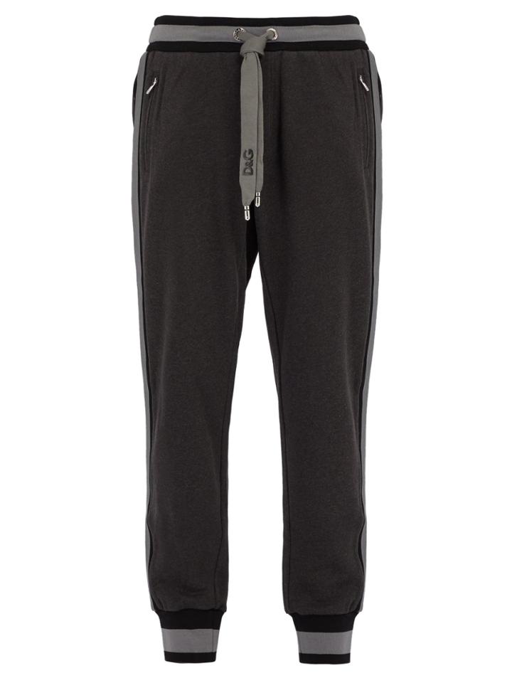 Dolce & Gabbana Side-striped Cotton-jersey Track Pants