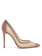 Matchesfashion.com Gianvito Rossi - Rania 105 Crystal Embellished Pumps - Womens - Rose Gold