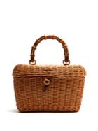Gucci Cestino Bamboo-handle Wooden Basket Bag