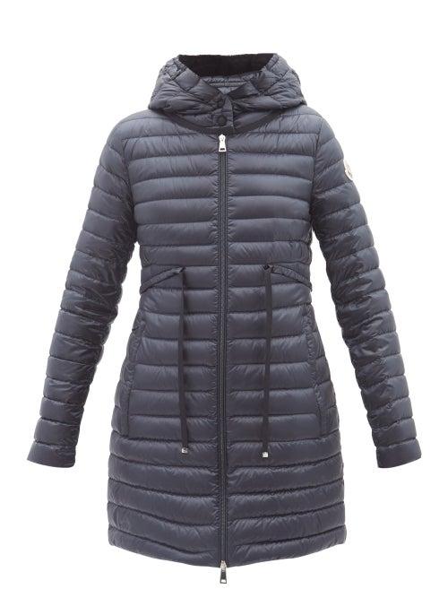 Moncler - Barbel Quilted-down Hooded Coat - Womens - Navy