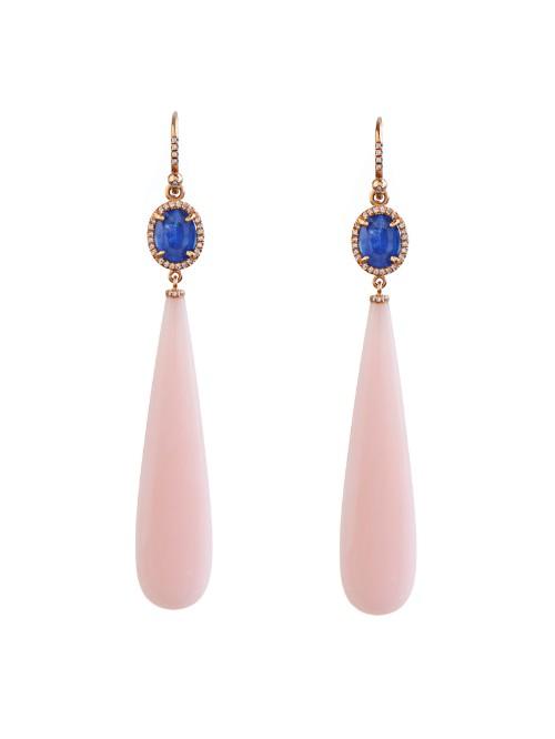 Irene Neuwirth Diamond, Sapphire, Opal & Rose-gold Earrings