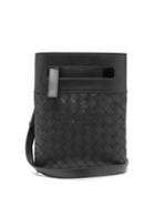 Matchesfashion.com Bottega Veneta - Intrecciato Small Leather Cross-body Bag - Mens - Black