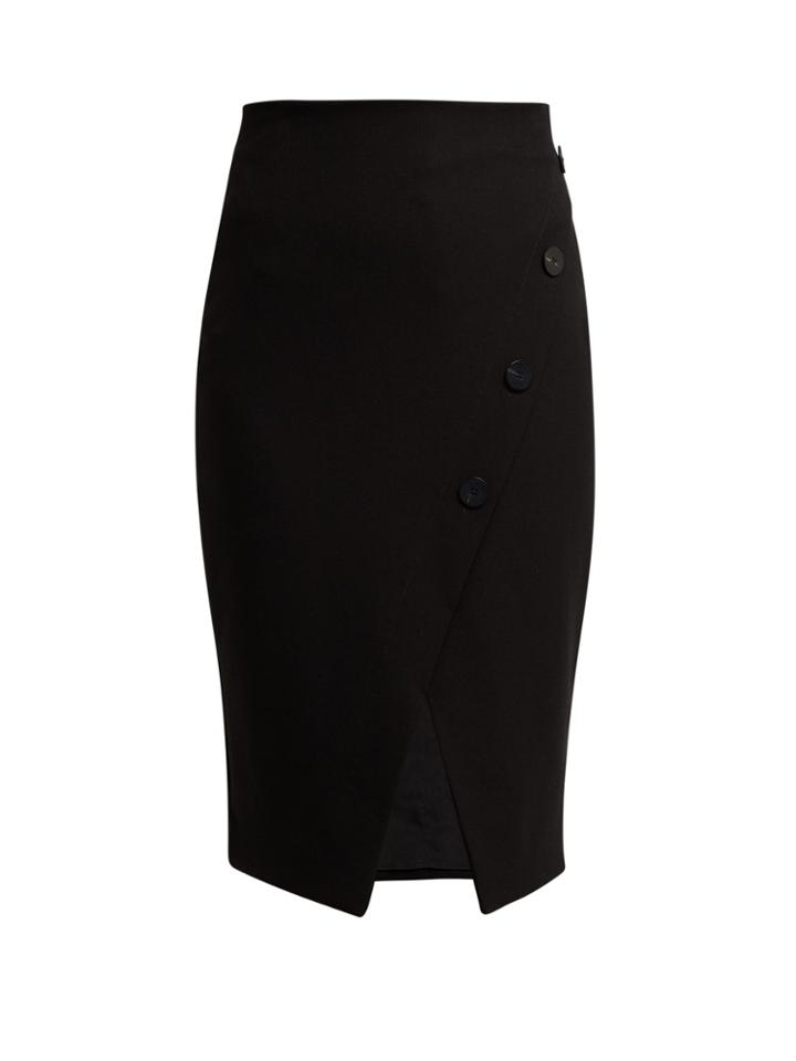 Cefinn Buttoned Ponte Pencil Skirt