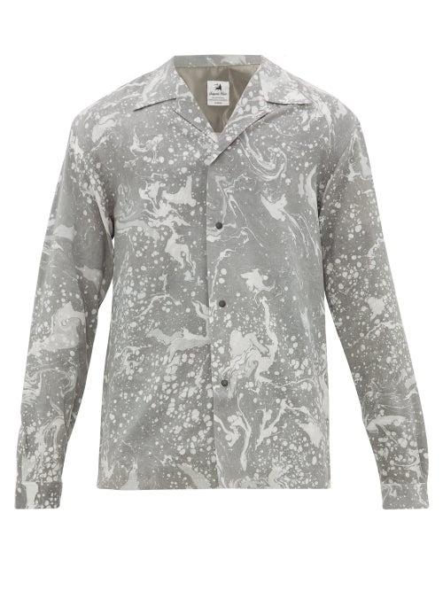 Matchesfashion.com Sasquatchfabrix - Suminagashi Cuban Collar Shirt - Mens - Multi