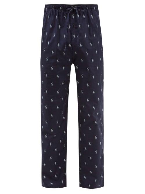 Polo Ralph Lauren - Logo-print Cotton Pyjama Trousers - Mens - Navy