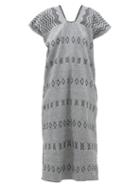 Matchesfashion.com Pippa Holt - No.158 Striped Embroidered Cotton Kaftan - Womens - Black White