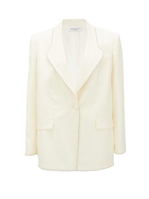 Matchesfashion.com Franoise - Single-breasted Crystal-trim Wool Jacket - Womens - Cream